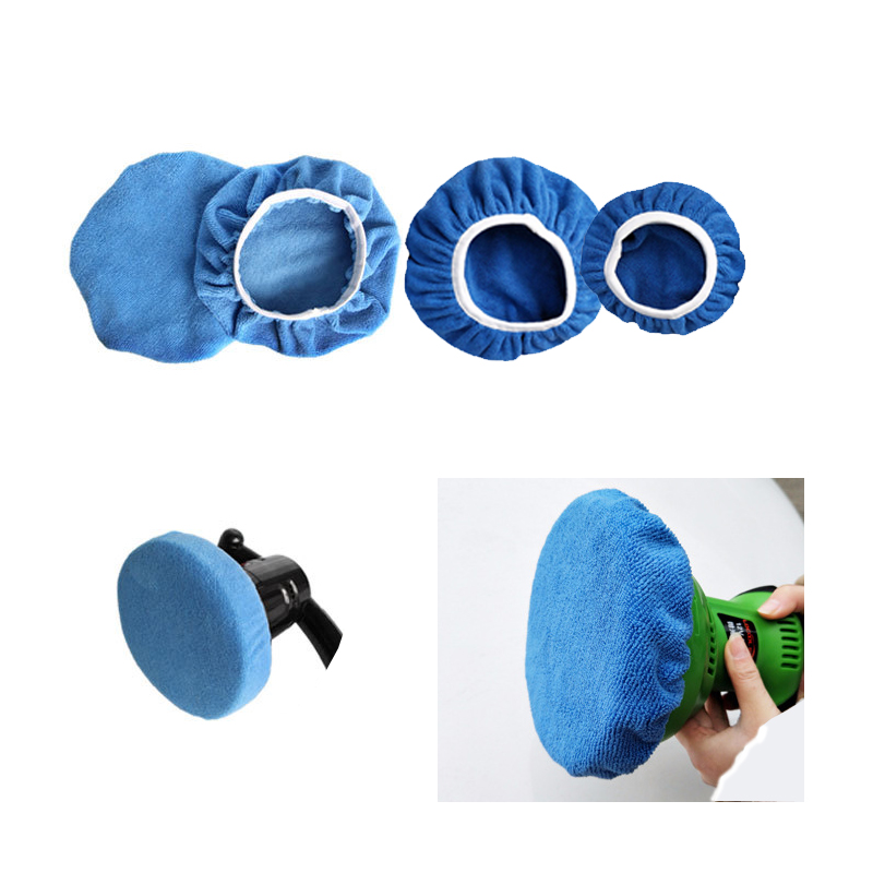 2pcs Microfiber Polishing Bonnet Buffer Pad Cover Car Wax Polish Waxing Pad Cover Polisher Detailing Paint Care