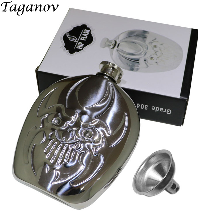 6oz alkohol bottle mini stainless steel whisky bottle flasque alcool personal Deities ghost metal bottle alcohol wisky Hip Flask