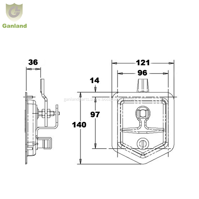 GL-12112 Stainless Flush Mount Folding T Handle Latch