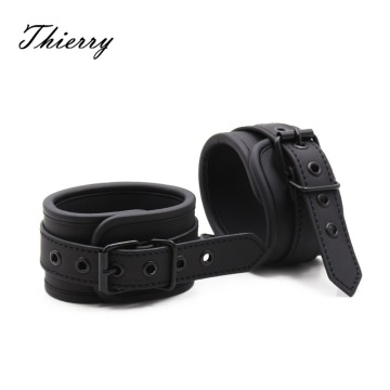 Thierry Sexy Adjustable PU Leather Handcuff Ankle Cuff Restraints Bondage Sex Toy Restraints Sex Bondage Exotic Accessories