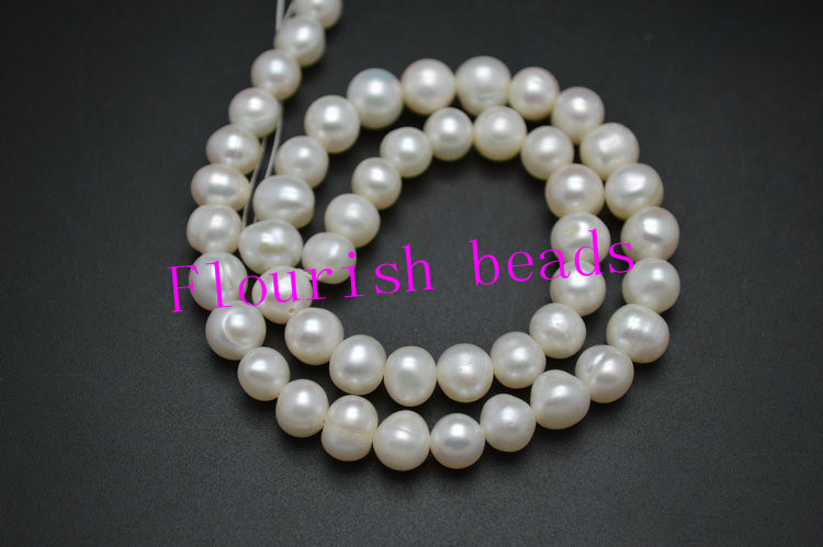 8~9mm Good Quality Natural White Fresh Water Pearl Potato Round Loose Beads