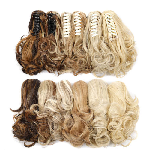 12 &quot;Claw Hair Extensions Korte krullende paardenstaartclip in paardenstaartverlenging