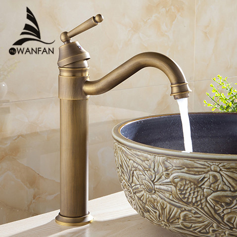 Basin Faucets Bath Antique Finish Brass Water Tap Bathroom Basin Sink Faucet Vanity Faucet Wash Basin Mixer Taps Crane 6633