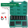 1/2 inch 10/15/20pcs 78mm Length Deep Impact Sockets Set 12.5mm Square Hole Electric Wrench Socket with Plastic Box