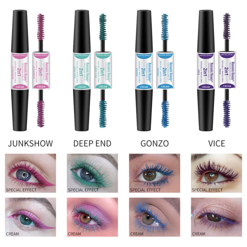 4 Colors Slim Styling Mascara Not Easy To Smudge Multi-color Long Lasting Waterproof Sweatproof Double-headed Mascara TSLM1