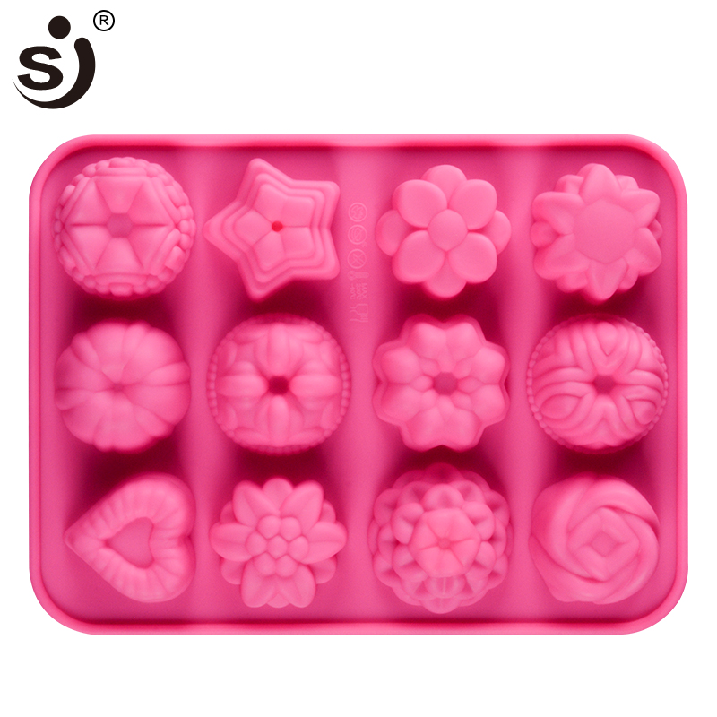 SJ 3D Baby Soap Molds Heart & Rose-Shaped Tray Silicone Mold Recycling Easy to Demolding Soap Maker Handmade Non-Stick For Home