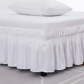 Large Hotel Bed Skirt Wrap Around Elastic Bed Shirts Without Bed Surface Twin /Full/ Queen/ King Sizes 38cm Height Home Decor