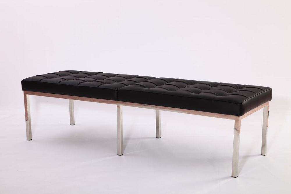Leather Knoll Bench