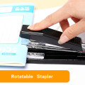 Deli Stapler 360 Degree Rotatable Heavy-Duty Staplers Standard Middle Seam Stapler Stapling 25 Sheets Labor-saving Bookbinding