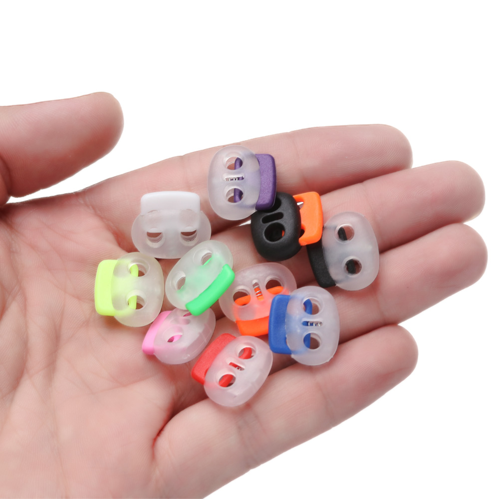 Hot New 10Pcs Transparent Plastic Stopper 4mm Hole Adjusting Button Cord Lock Bean Toggle Clip Sportswear Sewing Accessories