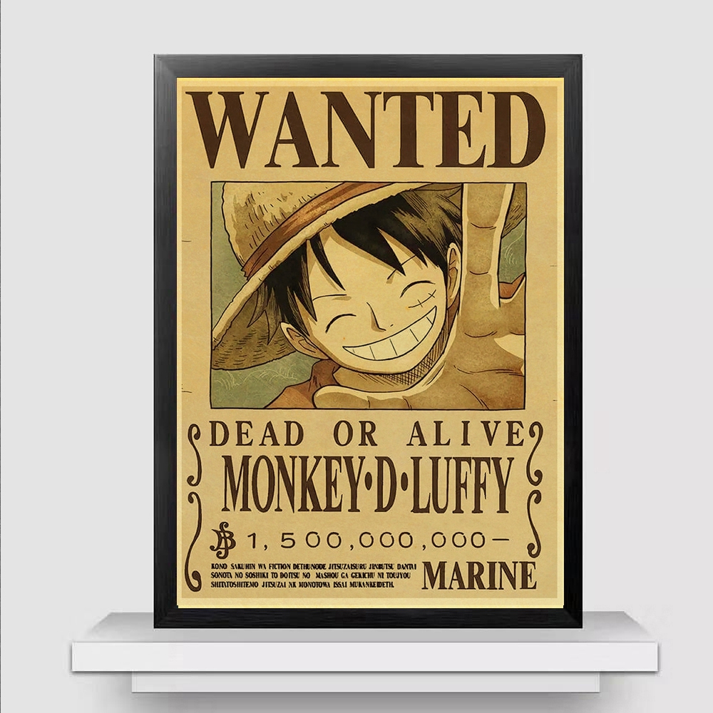 Home Decor Wall Stickers Vintage Paper New One Piece Wanted posters Anime Luffy Posters Wall Art