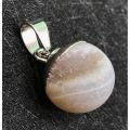 Natural opening smile agate crystal crystal sand bead stone pendant men and women DIY necklace jewelry making