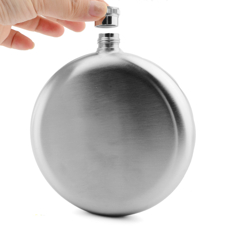 Arshen 5 Ounce Glossy Hip Flask with Funnel Round Stainless Steel Liquor Wine Whiskey Jug Container Alcohol Bottle Drinkware