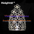 8inch Flower Pageant Crowns Made by Clear Crystal Rhinestones