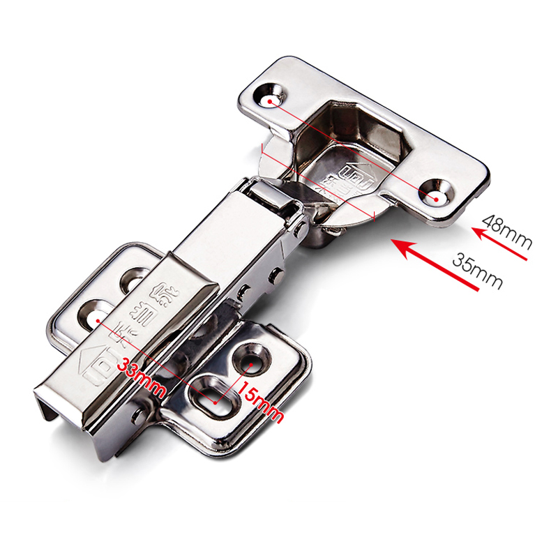 4pcs Hinge Stainless steel Cabinet Hinges Kitchen Cabinets Door Damping hydraulic Buffer Fixed Type Furniture Hardware Hinge set