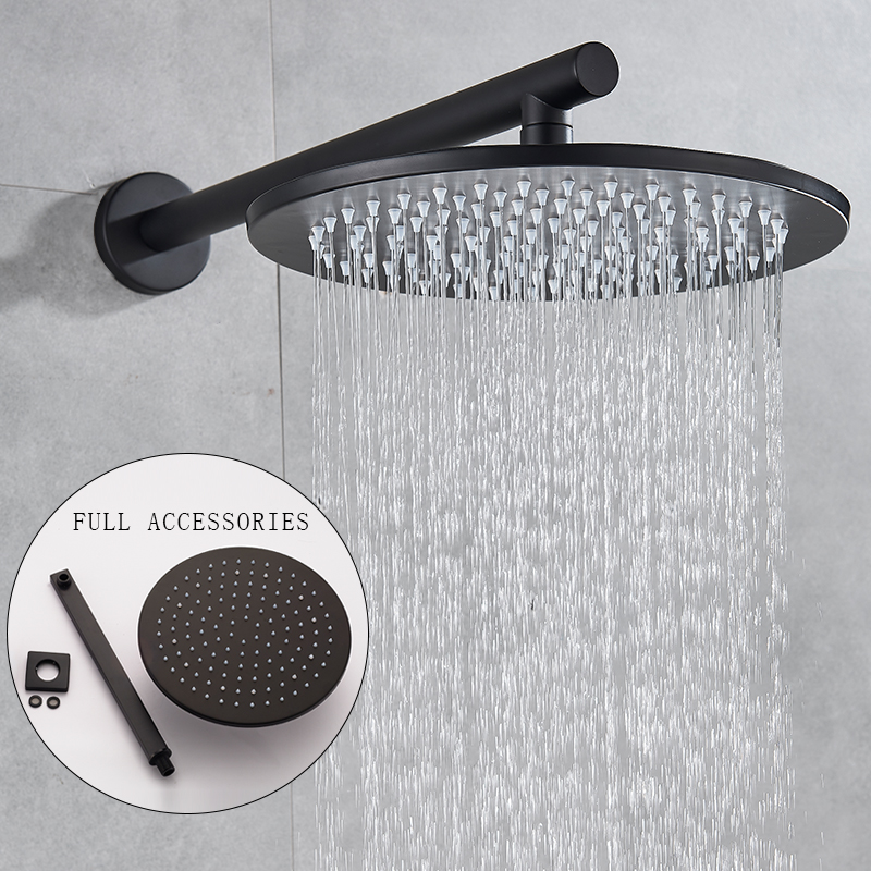 Black Rain Shower Faucet Round Style Rain Shower Faucet Tap Concealed Shower Faucets Batnroom Faucet Hot Cold Mixer Crane