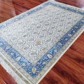 Seeykeep™ 4.5x6.5ft Rectangle Pure Silk Handknotted Light Blue Floral With Boteh Motif Rug-SK3036173