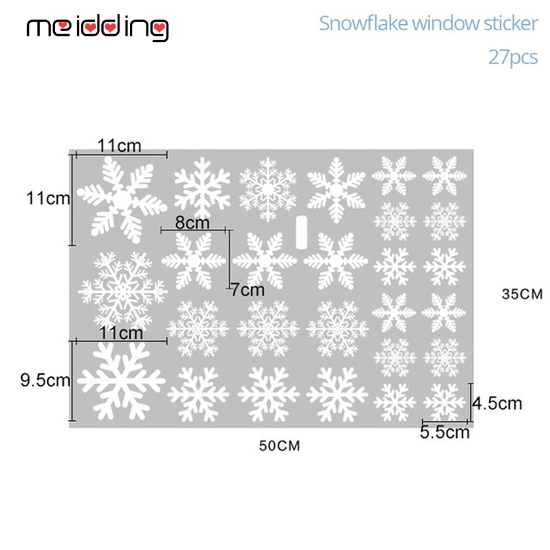 window stickers 27pcs christmas snowflake home house wall room decals xmas snow decoration 2021 happy new year deco supplies
