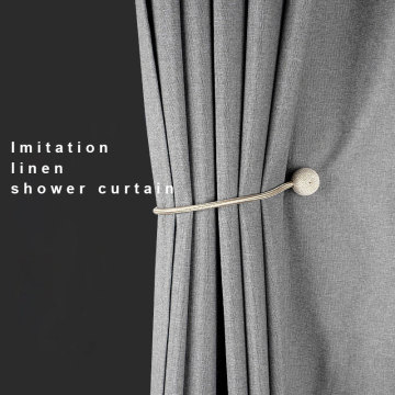 Japanese Fabric Shower Curtains Thicken Imitation Linen Waterproof Bath Polyester Bathroom Luxury Hooks Gold Vintage washable