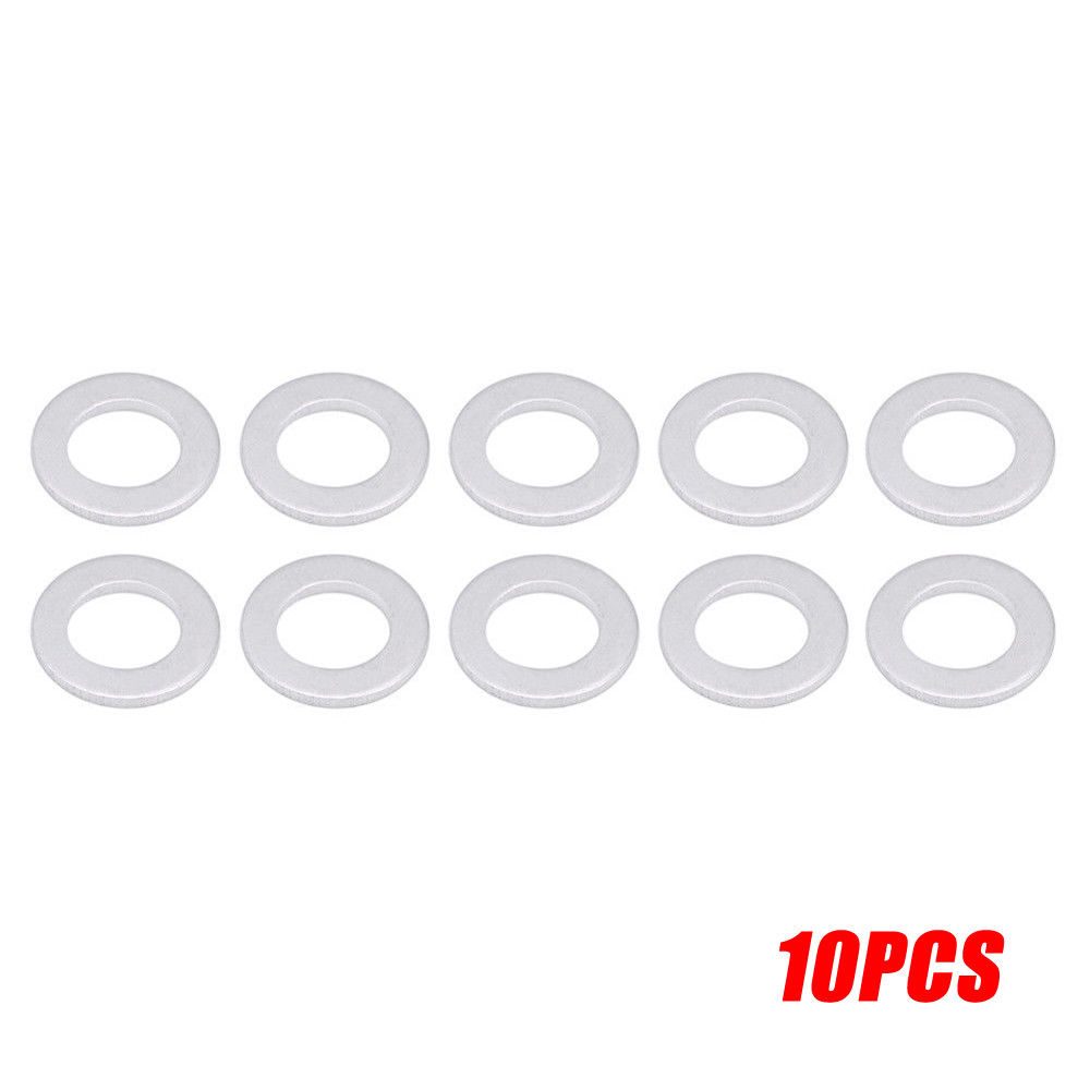 Aluminum Oil Pan Gaskets Sump Nut Drain Oil Plug Engine Oil Pan Drain Plug Crush Washer Gaskets 10Pcs/set