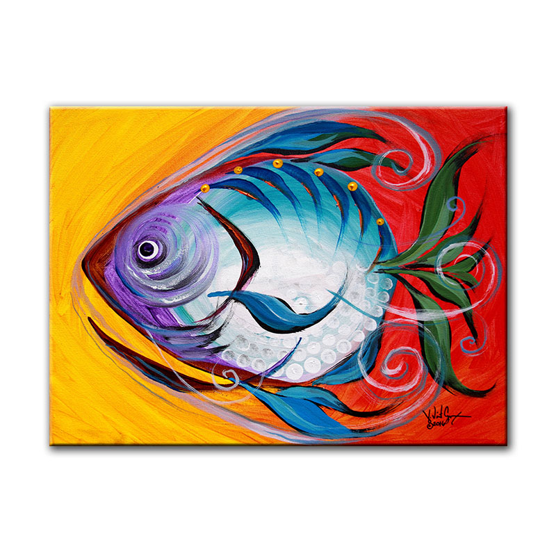 Canvas Art Wild Animals Wall Painting Colorful Fish Oil Canvas Painting Home Decoration Print Poster Art for Living Room