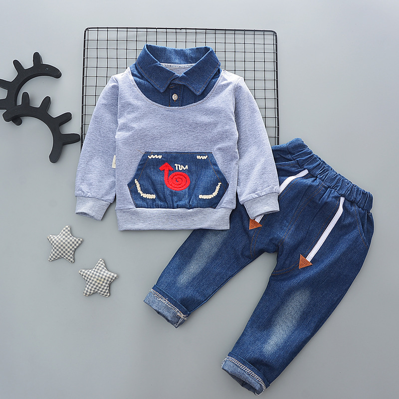 2020 Baby Boy Clothes Winter Cartoon Boy Clothing Set Long Sleeves Boys T Shirt+ Pant Kids Clothes Set Toddler Boy Clothes