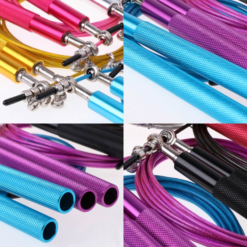 360° Swivel Ball Bearing Rope Skipping Gym Fitness MMA Boxing Training Adjustable Steel Wire Jump Rope Aluminum Handle
