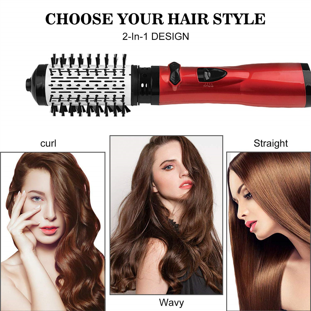 3 in 1 Hair Dryer Brush Changeable Rotating Roller Fan Hair Straightener Curler Hot Comb Salon ONE STEP Hair Blower Styling Tool