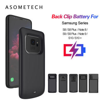 Battery Charger Case for Samsung Note 9 Note 10+ Charging Powerbank Case 5000mAh for Galaxy S8 S9 Plus Battery Case Back Clip