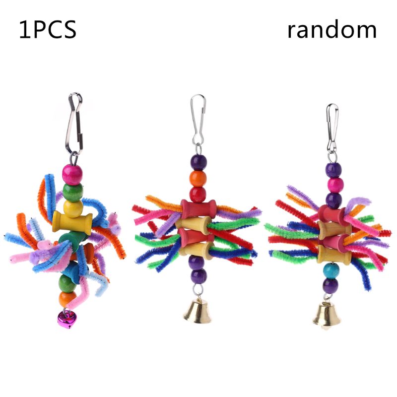 1pc Parrot Chew Toys Multicolor Bird Parrot Bite String Toys Swing Cage Accessories