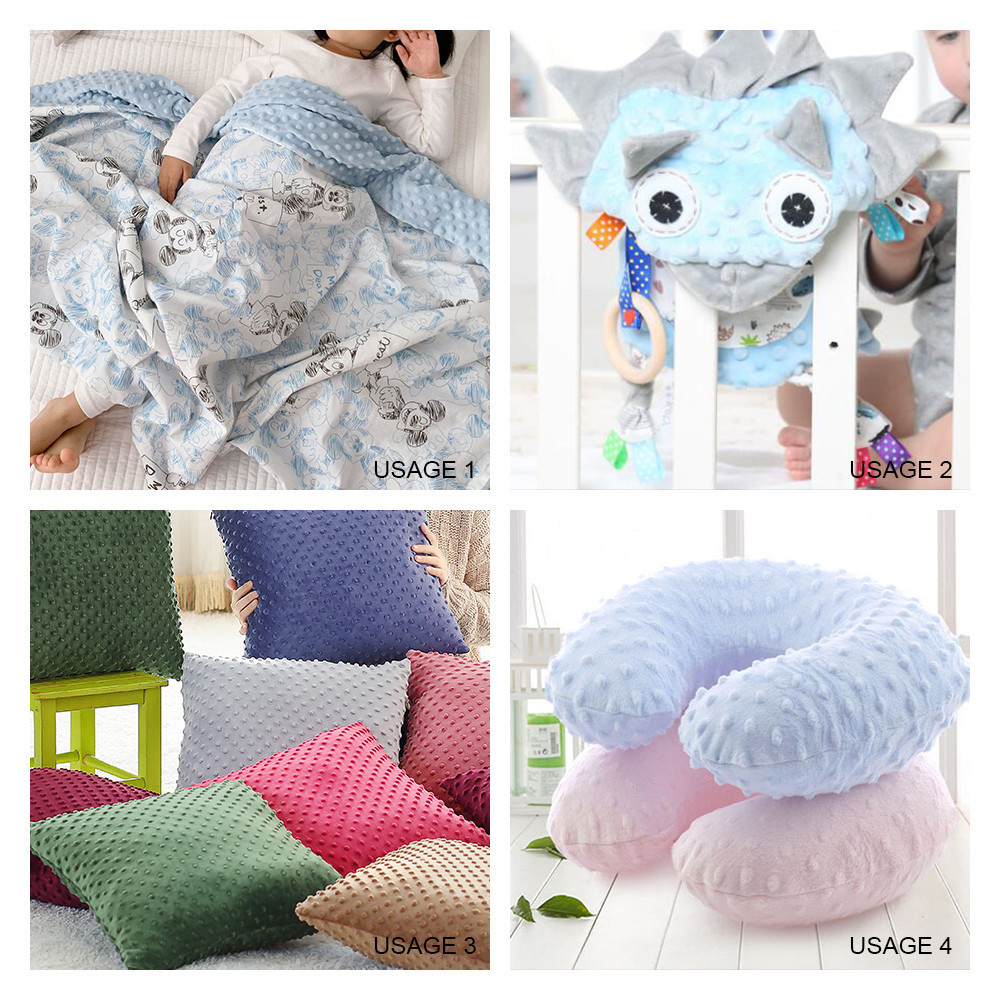 1Pcs 45x45cm 30Colors Super Soft Minky Dot Fabric Handwork Sewing Blanket Toys Material Antipilling Plush Fabric Eco-friendly