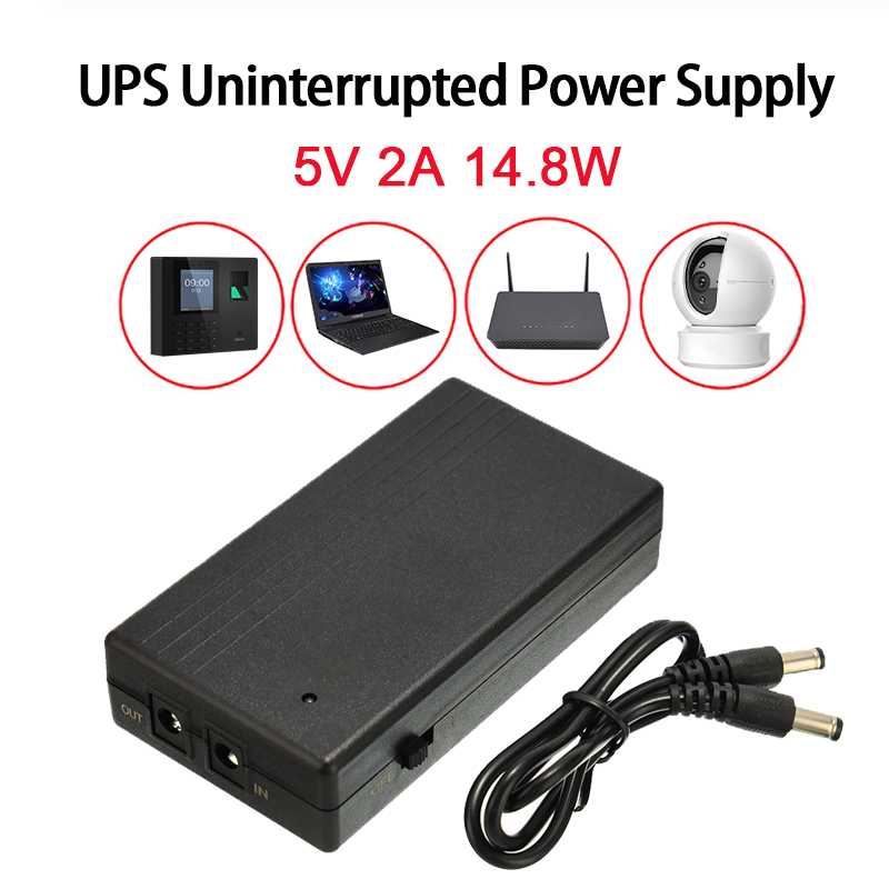 5V 2A 14.8W Uninterruptible Power Supply Multipurpose Mini UPS Battery Backup Security Standby Power Supply For Camera Router