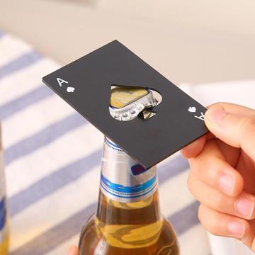 Mini Spade A Poker Black/Silver Beer Bottle Opener Personalized Stainless Steel Credit Bottle Opener Card of Spades Bar Tool