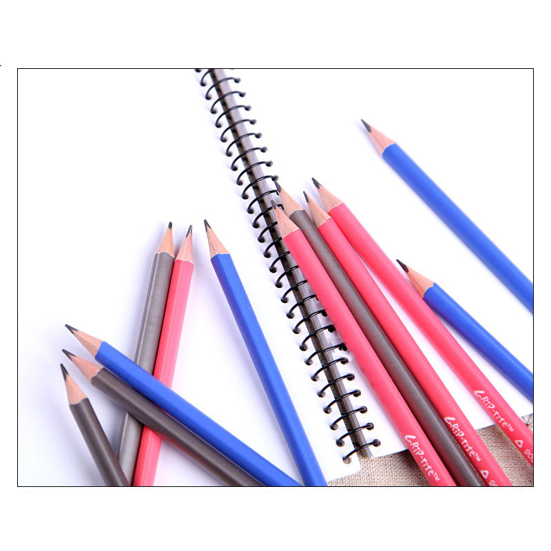12 PCS/SET HB Pencil Wood School Triangle Pencil Standard Pencils for Correction Writing Posture Child