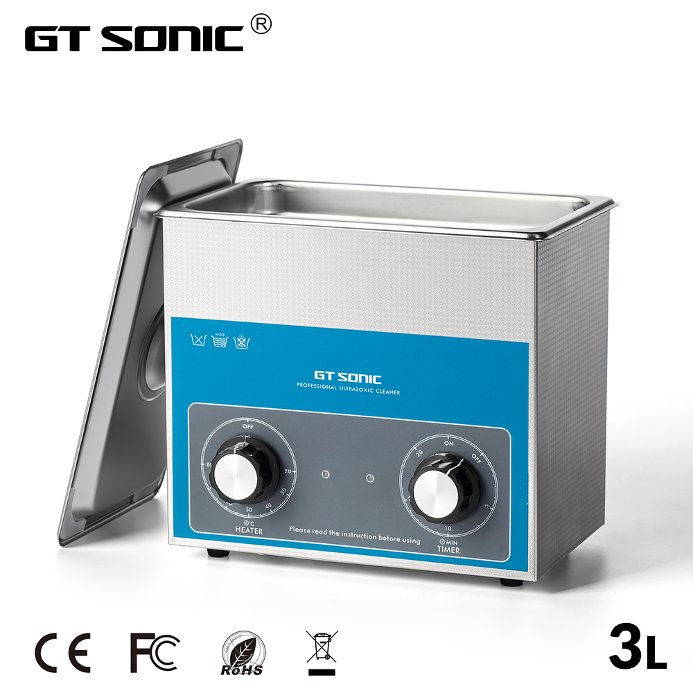 GTSONIC Ultrasonic Cleaner Bath 3L 40kHz 100W Metal Basket Ultrasound Machine Dental Jewelry Watches Glasses Tool Parts