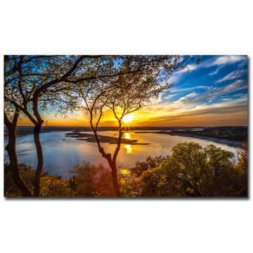 Beautiful Sunset Landscape Paintings on Canvas Wall Art Posters and Prints Natural Scenery Cuadros Picture for Living Room Decor