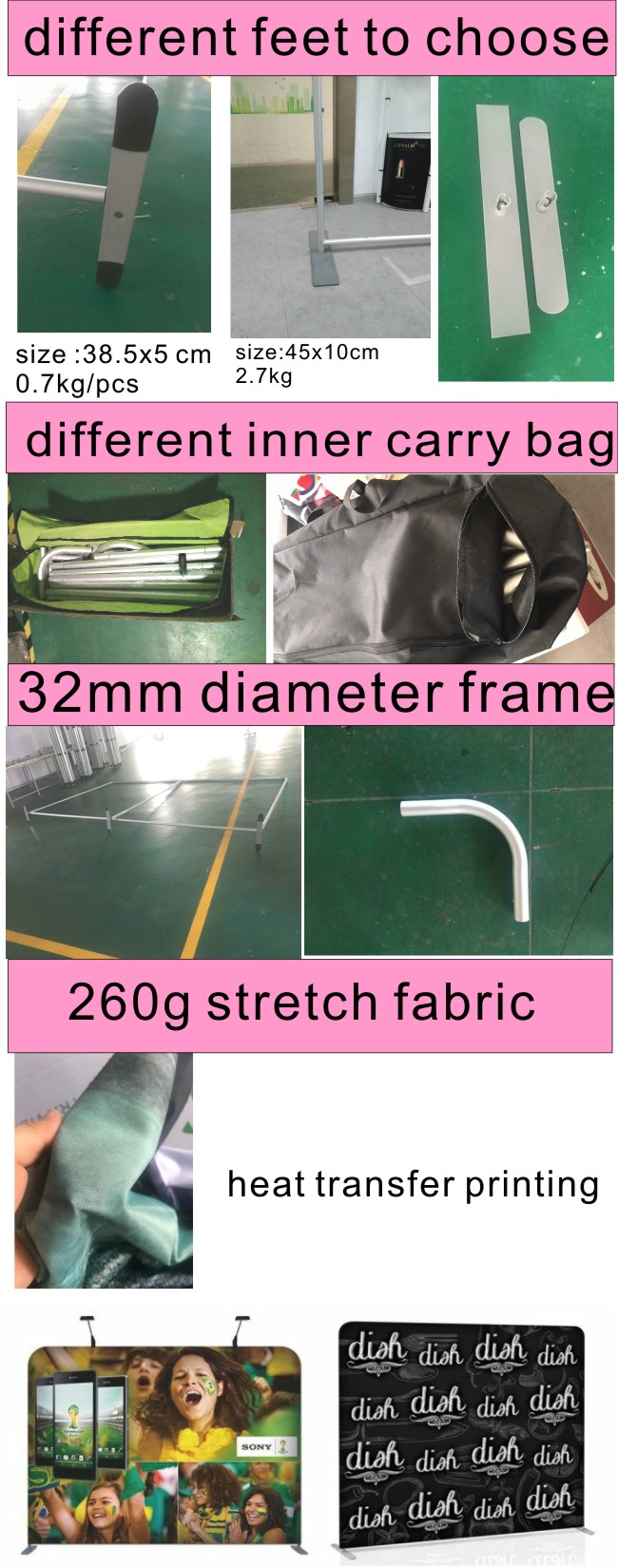 details of our tension fabric display stand banner