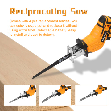 Electric Reciprocating Saws Outdoor Saber Electric Saw Power Tools for Cutting Wood Iron Sheet Plastics with Lithium Battery