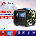 All in One Unit Car Heating 8KW 12V Diesel Air Heater Single Hole LCD Monitor Parking Warmer For Car Truck Bus Boat RV