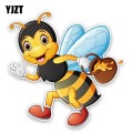 YJZT 15.1CM*15.4CM Bees Carry Honey PVC Decal Car Sticker 12-300886