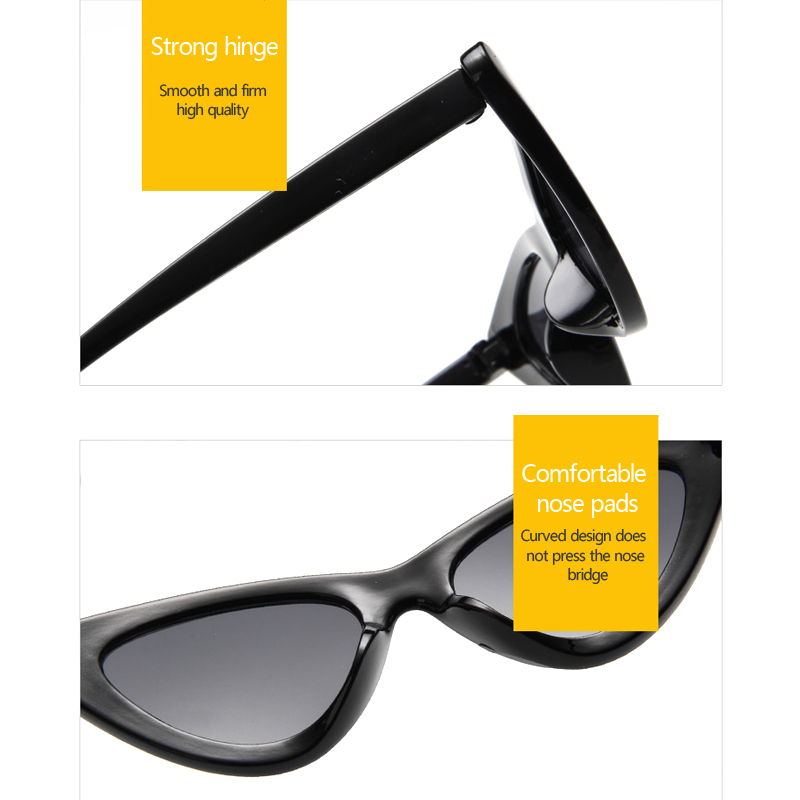 ZUEE Sexy Cat Eye Sunglasses Women Brand Designer Black Triangle Sun Glasses Female Lens Shades for Ladies Eyewear UV400