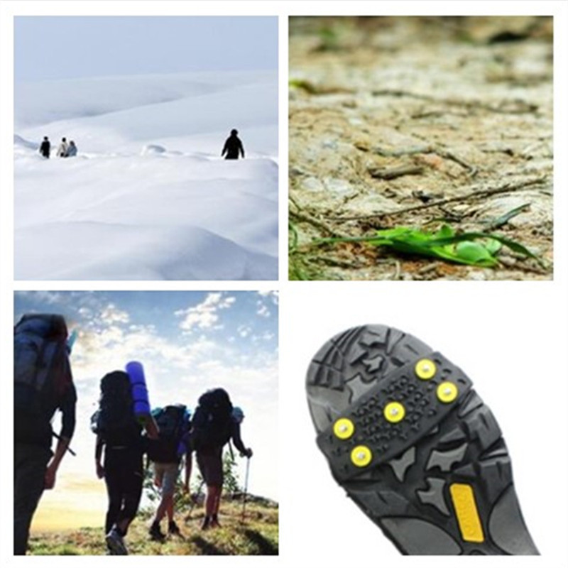 1 Pair Climbing Shoes Cover Crampons Outdoor Non-Slip Snowshoes Spikes Winter Anti Slip Ice Grips Cleats Crampons