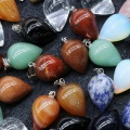 Natural Teardrop Quartz Crystal Stone Pendant Water Drop Healing Chakra Reiki Charms Bulk for Jewelry Making