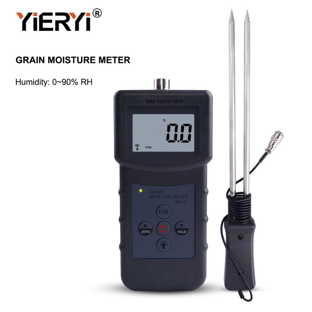 yieryi Grain Moisture Meter Tester For Barley, Corn, Hay, Oats, Rapeseed, Rough Rice, Sorghum, Soybeans, Wheat Flour, Cocoa