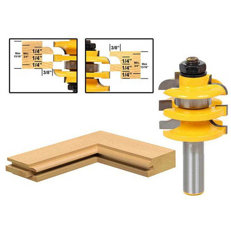 NO.1-10 Milling Cutter for Wood 1/4'' Shank Tongue Groove Router Bits Drilling Milling Carving Set Floor Woodworking Hot Sale