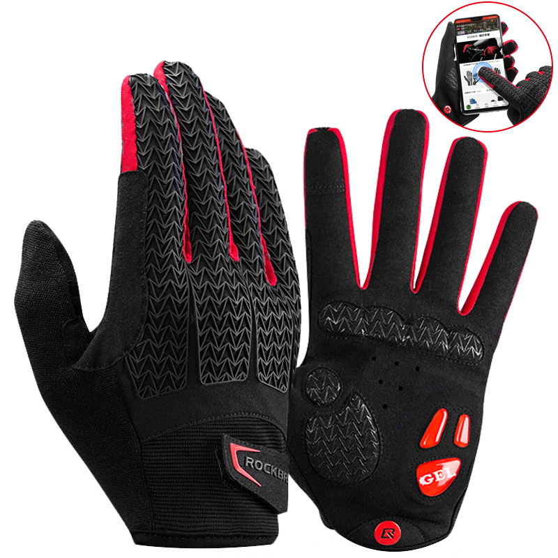 ROCKBROS MTB Bike Cycling Gloves Touch Screen Riding Glove Full Finger Windproof Warm Motorcycle Glove Men Women Sport Equipment
