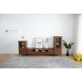 Dark Brown Solid Rubber Wood TV Unit