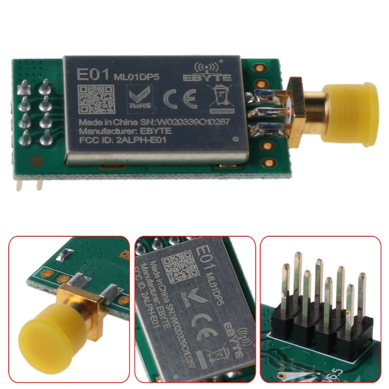 E01-ML01DP5 Long Range SPI nRF24L01P 2.4Ghz 100mW SMA Antenna IoT Wireless Transceiver Transmitter Receiver nRF24L01P RF Module