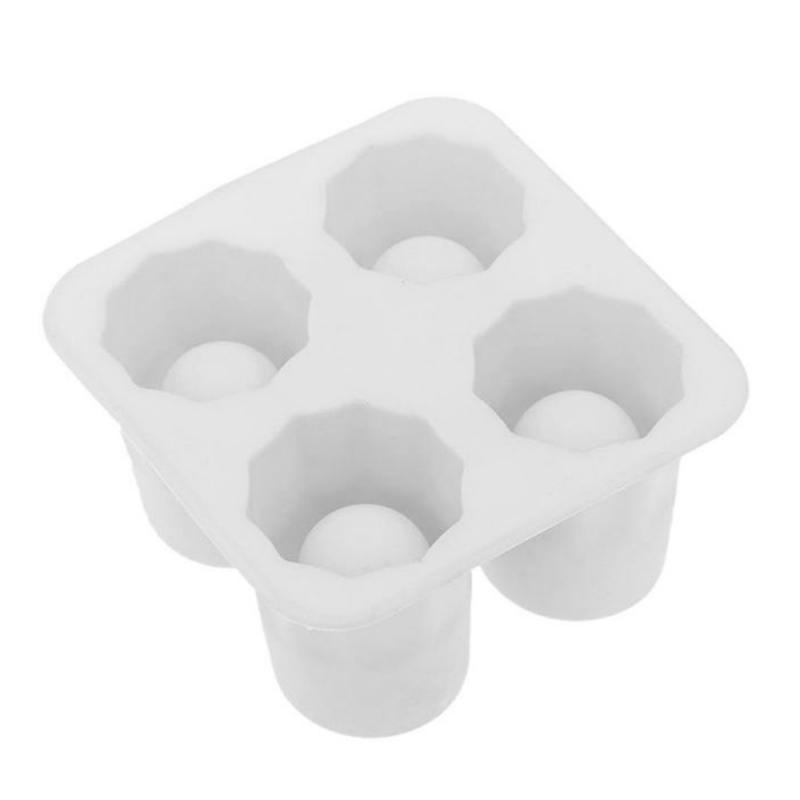 Ice Cream Tools Ice Cubes Shot Shape Silicone Shooters Glass Freeze Mold Maker Tray Party 4 Cup Kitchen Tools