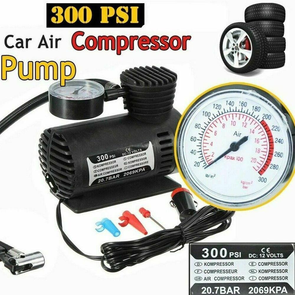 Car Auto 300PSI 12V Mini Air Compressor Car Electric 12V Air Mini Compressor Air C300 Inflator 300PSI Pump Tire E8E2